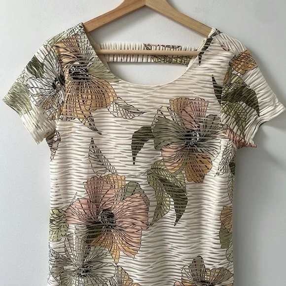 Nicole Miller Studio floral shift shirt mini dress US6 shortsleeve - Picture 2 of 12